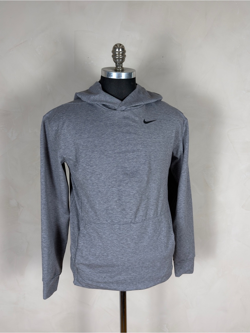 Nike Dri-FIT Gray Heather Lightweight Hooded Training Pullover Men’s Small